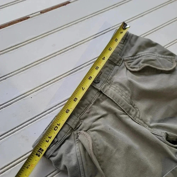 Girl 8 Old Navy Sage Green Cargo Pocket Adj. Waist Rolled Cuff Summer Shorts - Picture 6 of 8